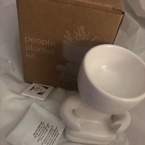4/$20 People Planter -White Ceramic New in Box - Novelty Item